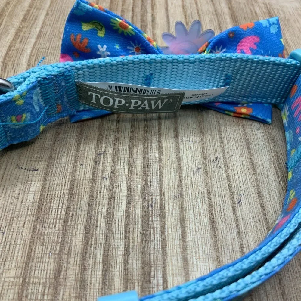 Top Paw NWOT Sunflower Bow Tie Adjustable Dog Collar - M